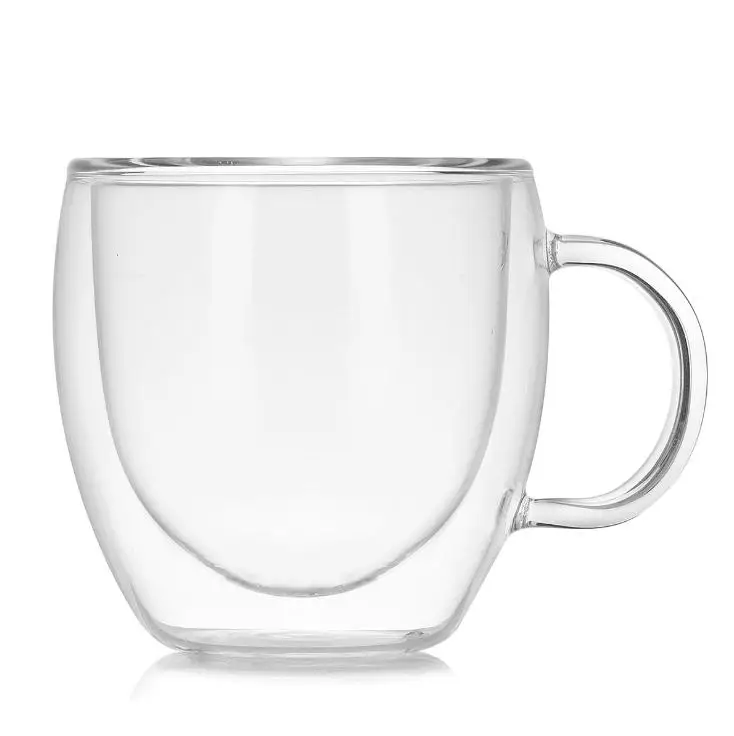 Unbreakable Double Wall Manufacturer Glass Stemless Egg Wine Or Coffee Drink Cup Glass With Double Bottom