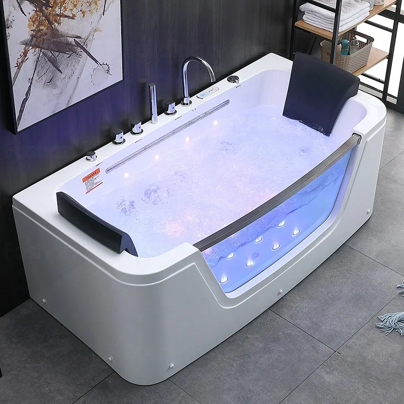 Leakage Protection Hot Tub Bath Led Color Light Jet Whirlpool Waterfall Massage Bathtub