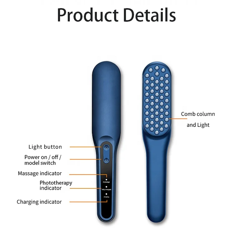 Electric Brush Hair Mini Growth Comb Micro Current Hair Growth Comb Led Hair Growth Comb Brush