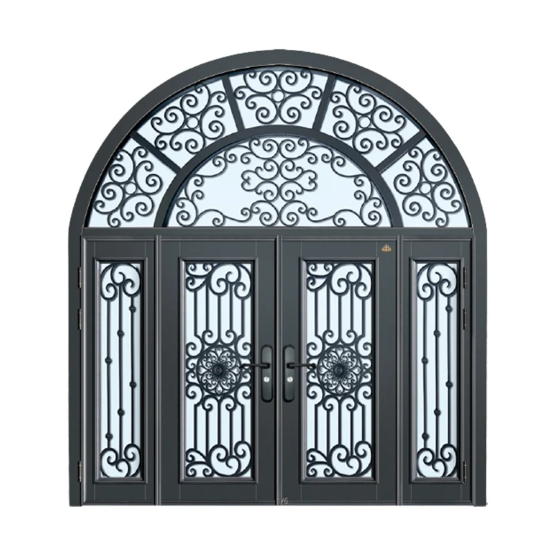 Modern Villa Entry Doors Exterior Doors For Houses Digital Lock Main Entrance Wrought Cost Iron Door