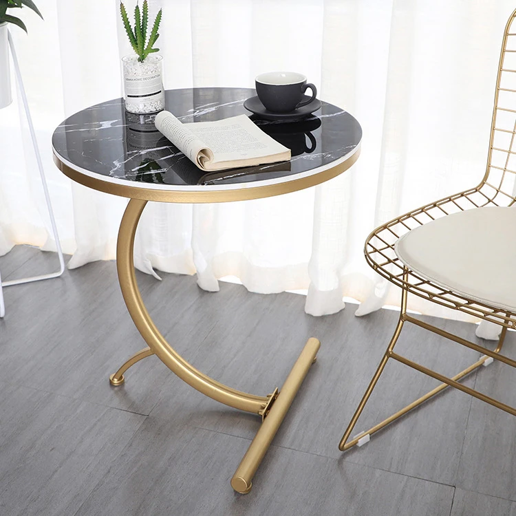 
Side Table Coffee Sofa Furniture Decorative Round Corner Metal End Tea Bedside Bed Modern Side Table For Living Room Bedroom 