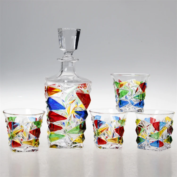 Promotional New Design Crystal Hot Sale Engraved Hand Painted Whisky Glass Cup Embossed Glass Tumbler Home Use