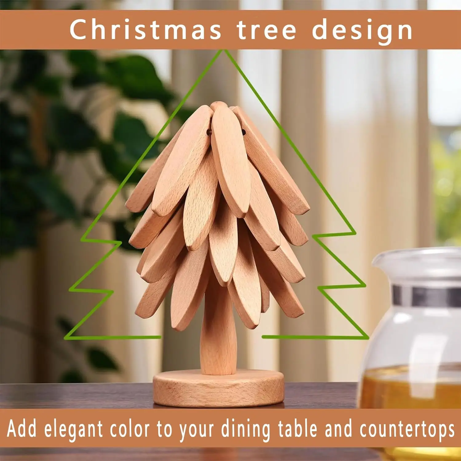 Factory Custom High quality Tree Coasters Wooden Trivet Set  for Hot Dishes Pot Bowl