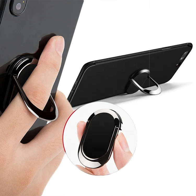 Wholesale logo custom metal finger ring phone holder strong viscosity car magnet finger holder for mobile phone
