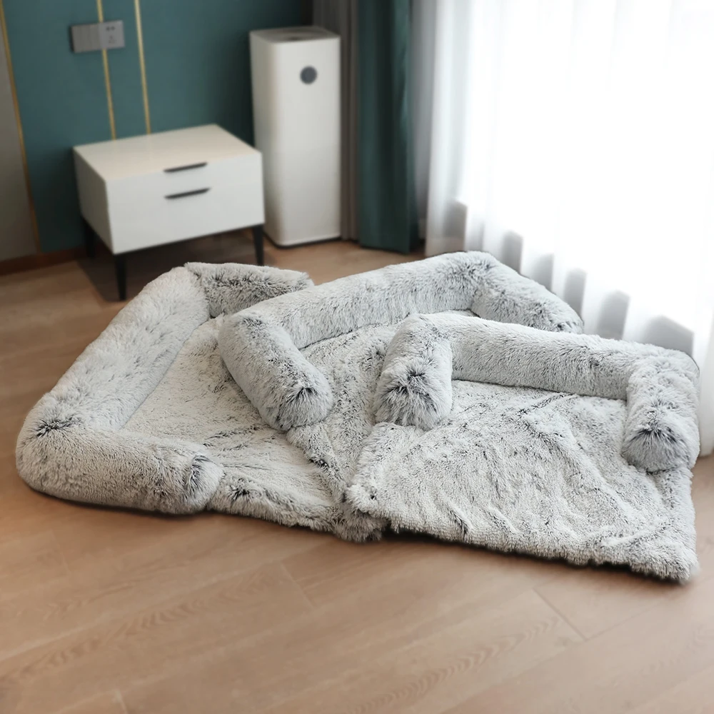 Washable Long Plush Pet Dog Couch Removable Cushion