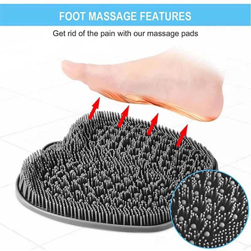 Wholesale Silicone Shower Foot Massager Scrubber Mat Bathroom With Non Slip Suction Cups For Feet Exfoliator Callus Remover