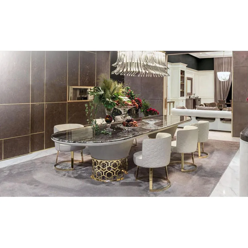 European modern Brand design fashion restaurant dining set armrest dining chair table set