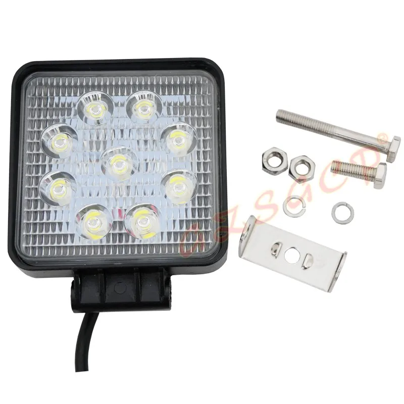 Super bright square 12v 27w 4inch ningbo led work light led tractor working lights