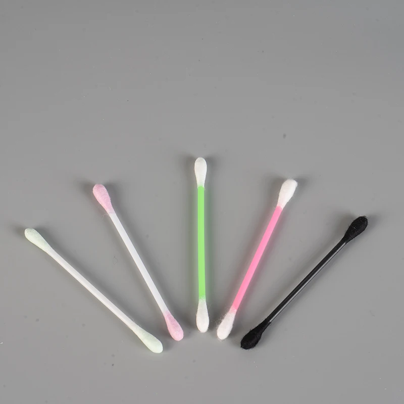 280pcs cotton Buds plastic colourful stick Cleaning Ear Cotton Swabs in square pp box