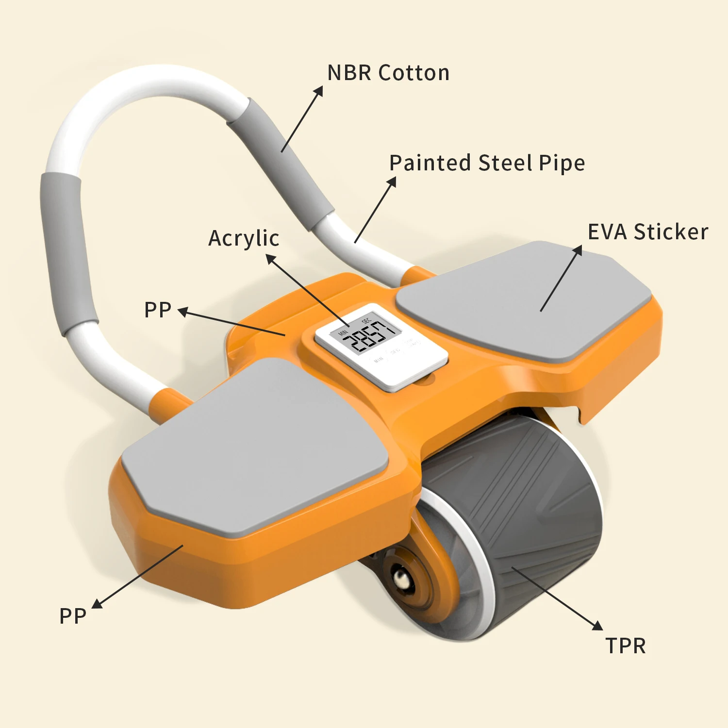 GORDON Free Sample Automatic Rebound Elbow Support Ab Rollers ab wheel roller kit Abdominal Core Exercise Wheel with Knee Mat