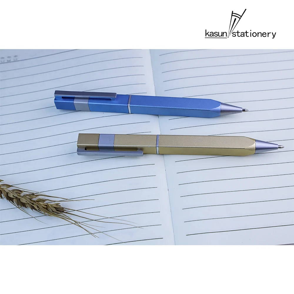 Good Quality Square Office Deluxe Aluminum Oxide Ballpoint Pen For Company Gift