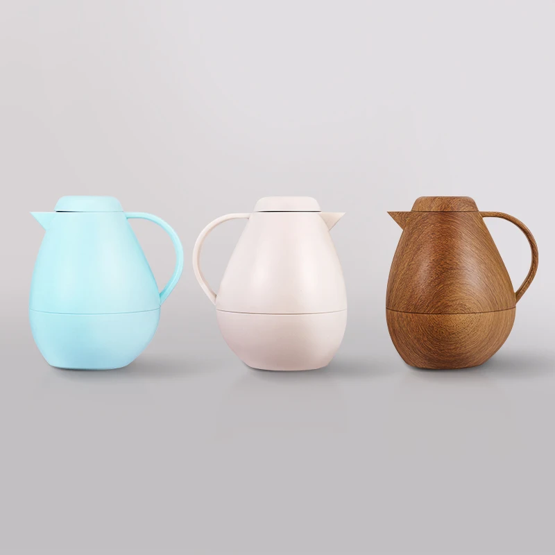 Custom Printed removable bottom coffee pot thermos arabic flask luxury 1000ml teapot with pink glass inner