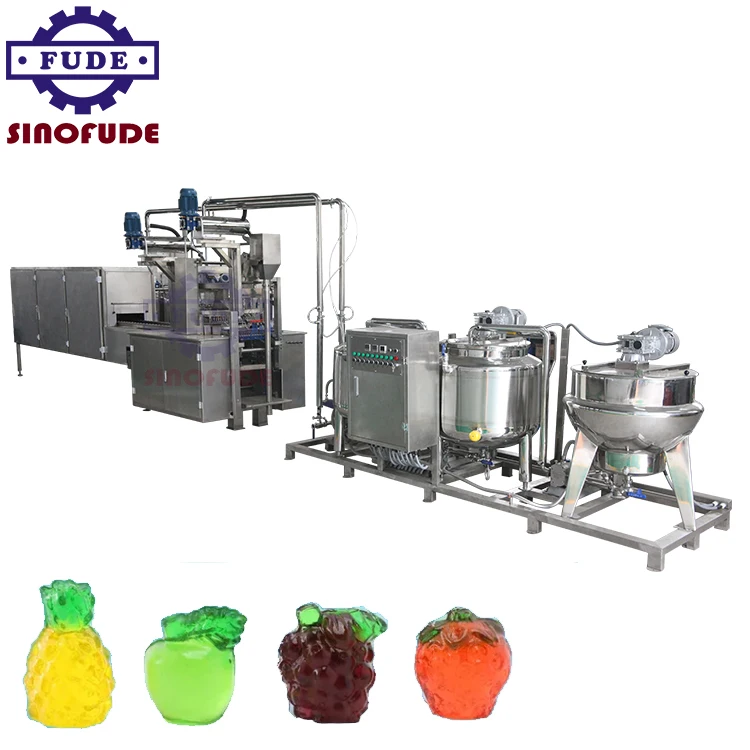 High yield candy manufacturing machinery dietary fiber sorbitol gummy jelly machine with PLC control