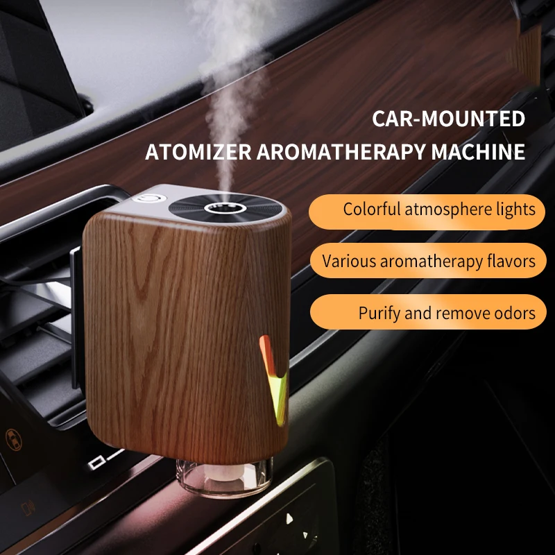 Top Sale Mini Ultrasonic Waterless Car Aroma Diffuser Electric Fragrance Car Aroma Diffuser Car Perfume Wood Vent Diffuser