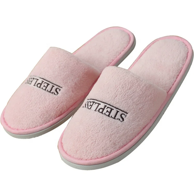 Wholesale cheap custom LOGO home guests five-star hotel travel parent-kids unisex eva indoor coral velvet slippers
