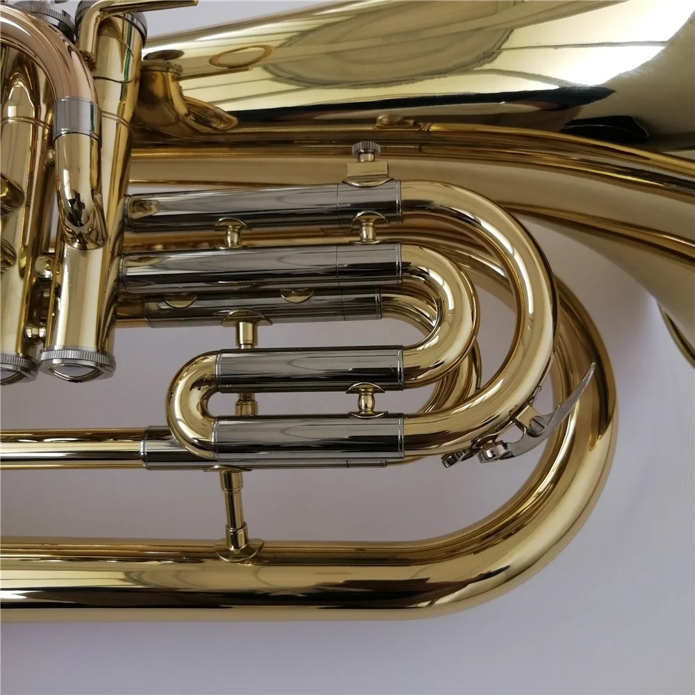 
Marching baritone imported Germany brass material gold lacquer surface customized logo 