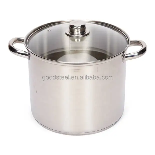 stainless steel high casserole stock pot with nice polishing Excellent Houseware Soeppan - 9L