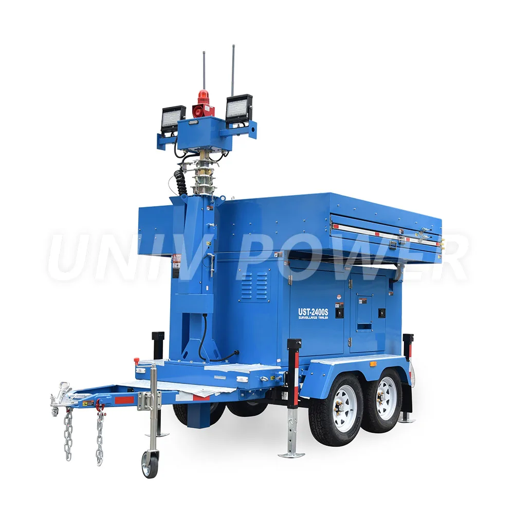 8 solar panels light tower large capacity 9m mast Hydraulic lifting with 1.5kw LED lamp