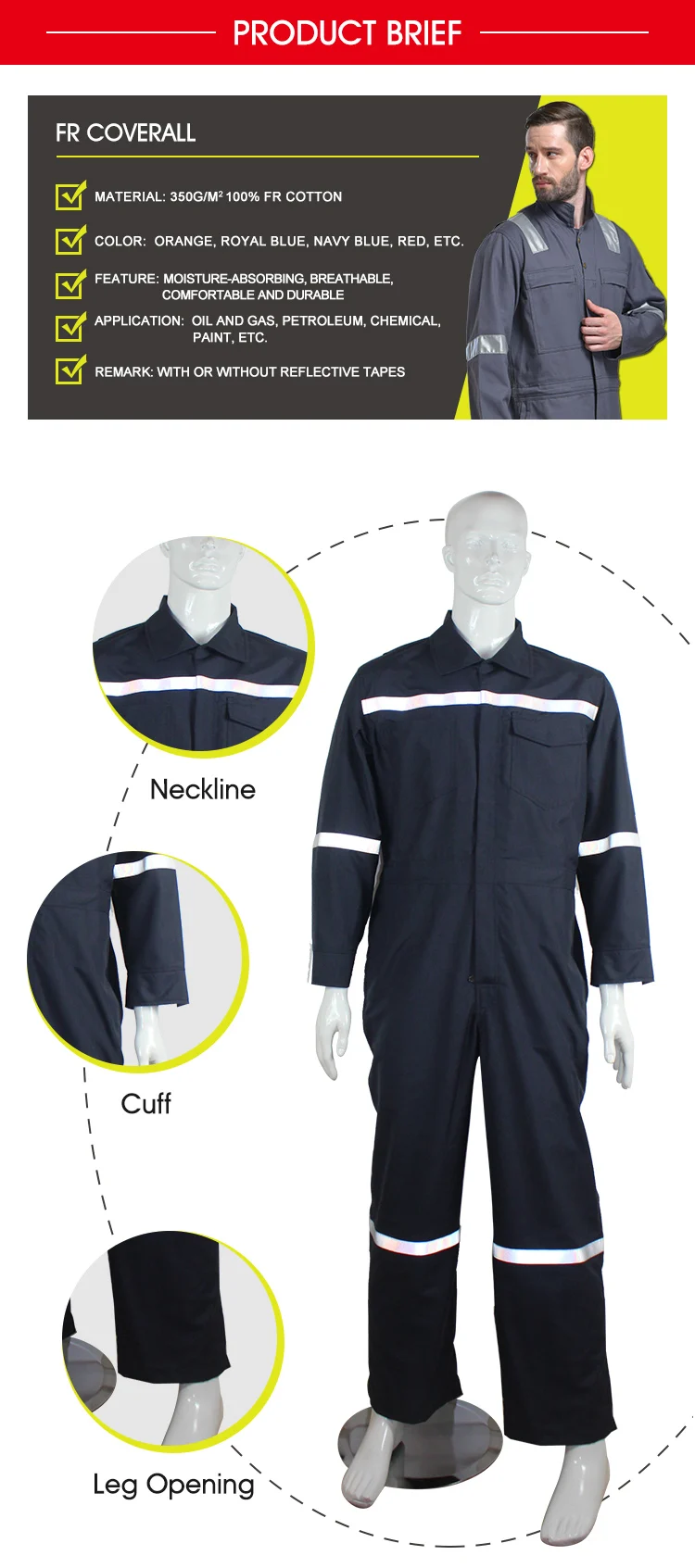 Fire Retard Fr Workwear Coverall Suit Safety Frc Work Clothing