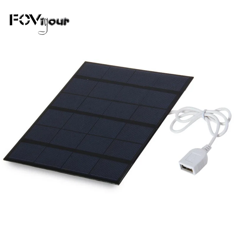 FOVigour 6V 3.5W Solar Panel Charger USB Travel Battery Charger For Mobile Power Bank Mobile Phone Charger
