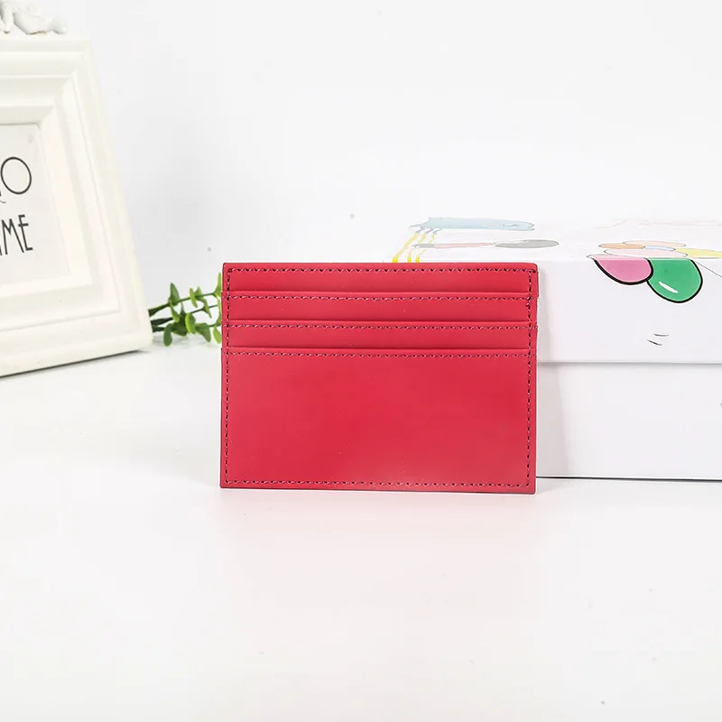 Promotions Custom Coin Purse Front Pocket Unisex Slim Credit Card Case Holder ID Business Mens Womens Pu Leather Thin Wallet