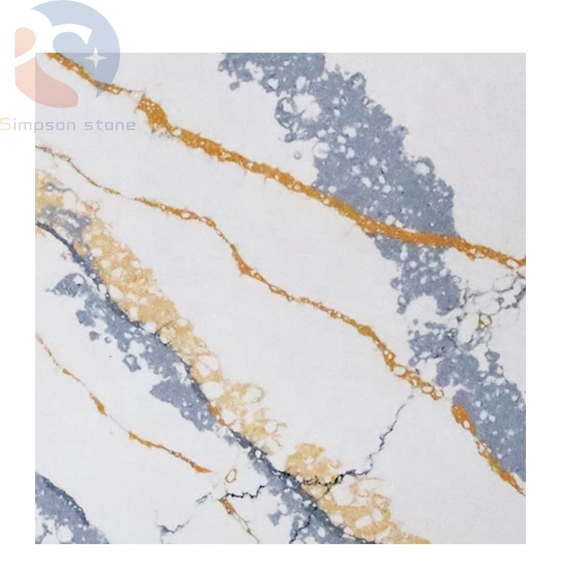 Factory Outlet countertop faux stone panels calacatta quartz for stone island in house decoration