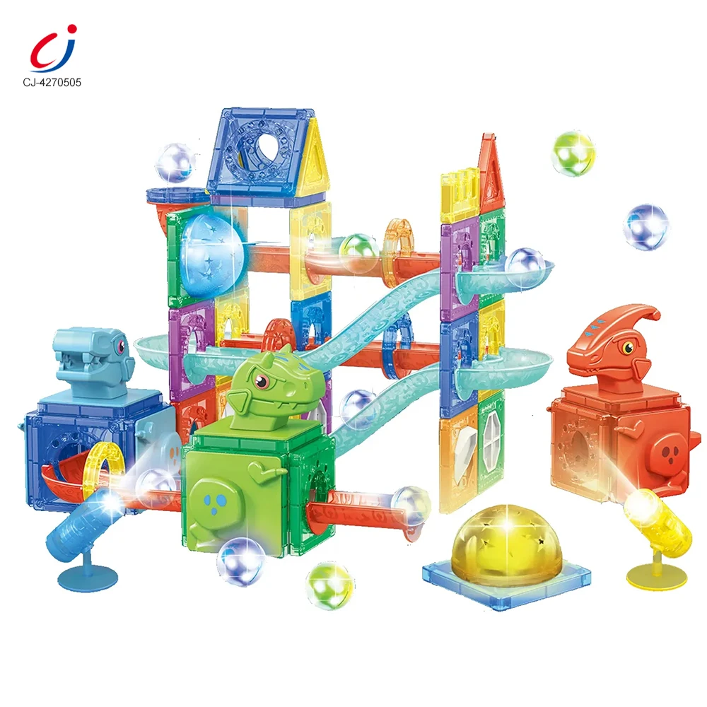 Chengji magnetic dinosaur blocks educational toys 3d magnet lighting ball bearings colorful magnetic building blocks toys