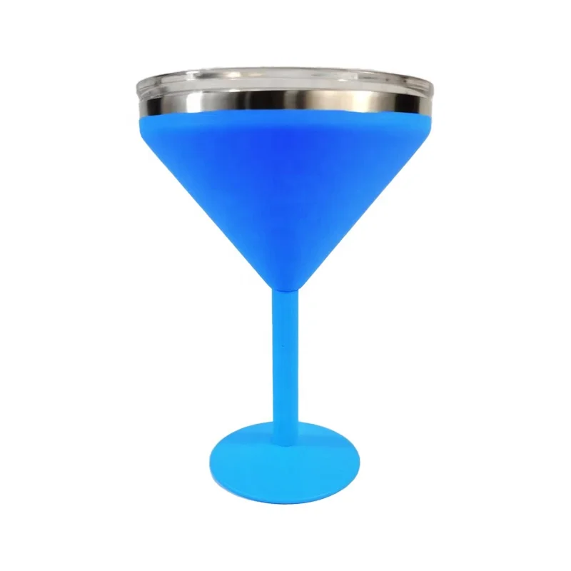 Hot sale stainless steel Sealed Cocktail glasses Double Wall Martini cups colored wine gift cups cocktail Tumbler  with Lid