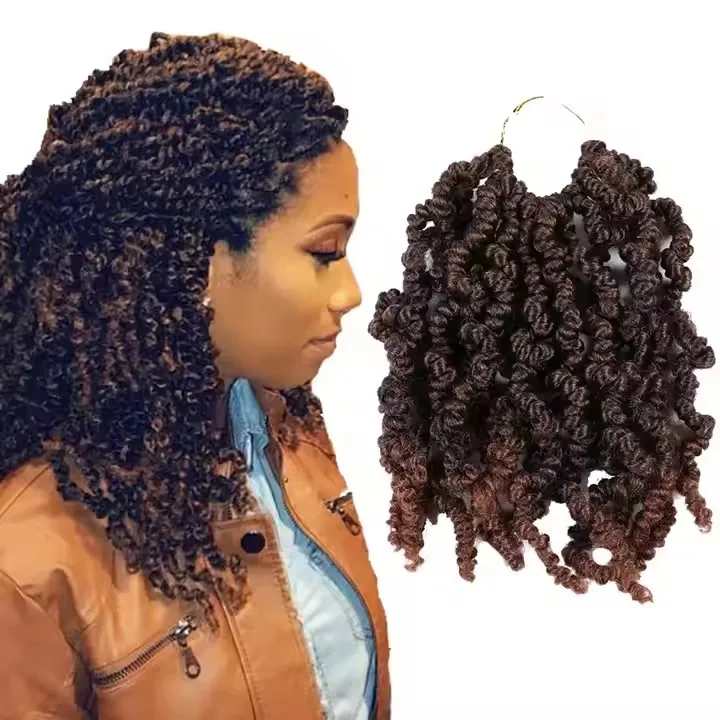 In Stock New 10inch Pre-twisted Spring Twist Crochet Braid 15strands Passion Twist Braiding Hair Extensions for Afro women wig
