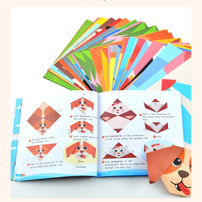 HOYE CRAFTS Cartoon Animal Handcraft Paper Art Colorful Creative Origami Paper DIY Toy