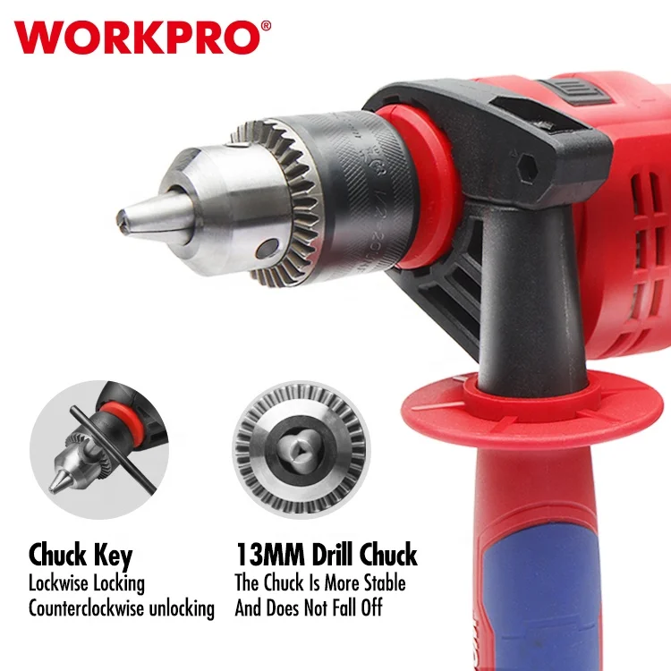 WORKPRO 13MM Professional Impact Drill Power Drill Tool Corded Electric Drill