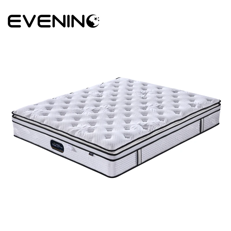 Home furniture customized size US UK firetardant thick foam pillow euro top pocket spring mattress