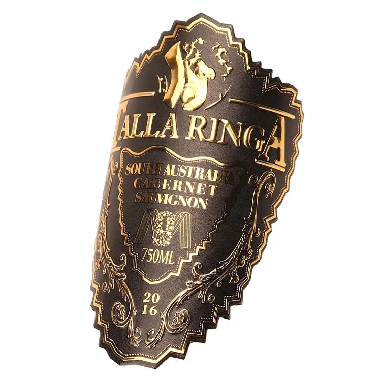 Custom Wine Perfume Bottle Printed High Quality Embossed Metal Stickers 3d Aluminum Labels Waterproof sticker label for wine