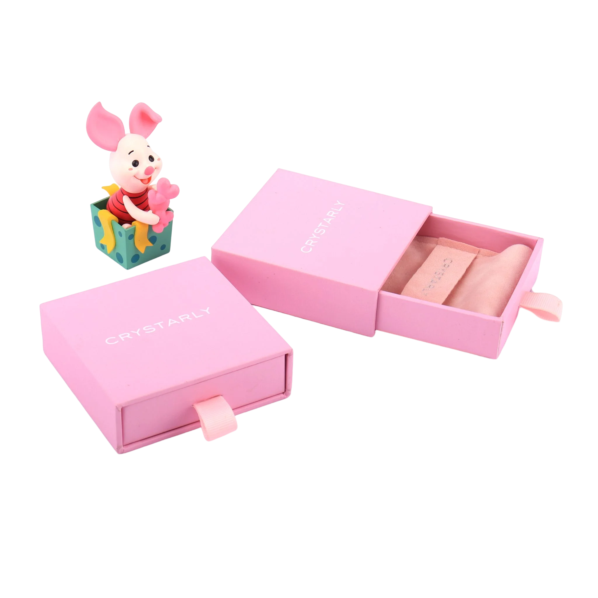 Brivote custom design logo pink jewelry drawer shipping box pull out ecologic big size packaging recycled jewelry gift paper box