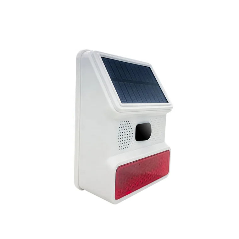 New Waterproof Outdoor Wireless Home Security Solar Alarm Siren with 100dB Loud Volume LED Flash Strobe