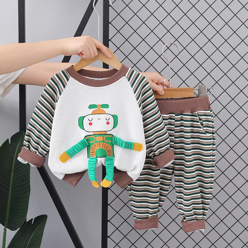 Wholesale Newborn Baby 2pcs Spring Autumn Costume Baby Boy Girl Clothes Set Good Quality Outfits Baby Clothing Gift Set