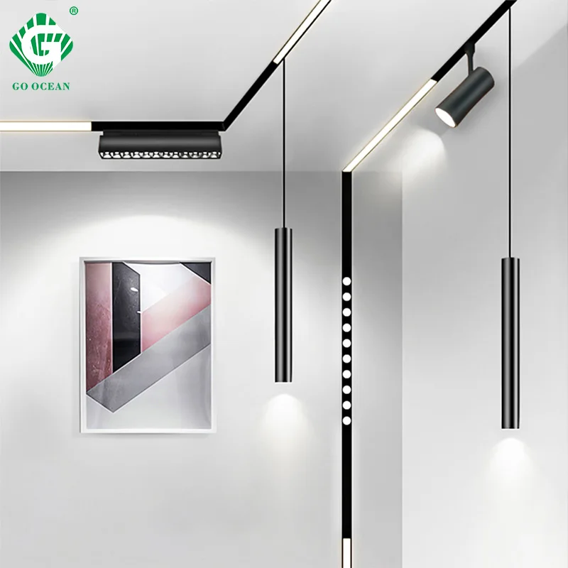 Приглушаемые трековые светильники Tuya Zigbee BT Smart 48 В, магнитный прожектор, рельсовый светильник, магнитный Трековый светильник из алюминия, белый, черный