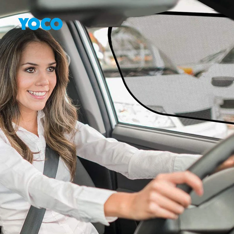 Hot selling window sunshade curtain car static cling car sunshade with logo universal nylon sunshade for car