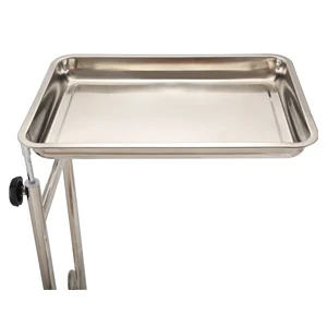 Tray Medical Rolling Tray 17 Lbs Weight Capacity, Stainless Steel with 2 Caster Wheels for Clinics, Tattoo Shop, SPA