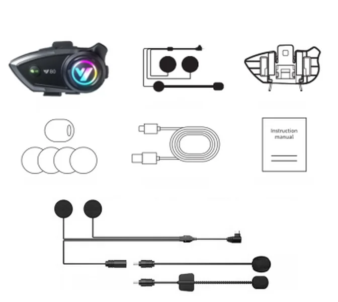 Y80 Standard Version Bluetooth Earphones Motorcycle Bluetooth Subwoofer Earphones