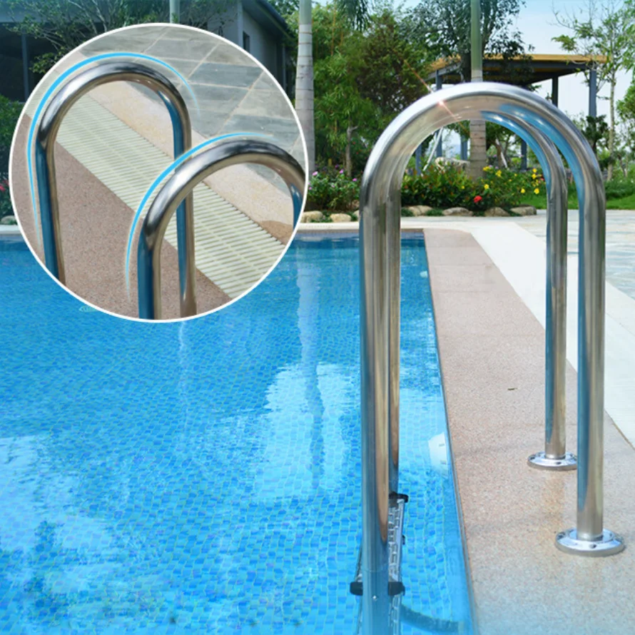 Factory price Stainless steel pool ladder with safety handrail for pool swim pool ladder style:MU