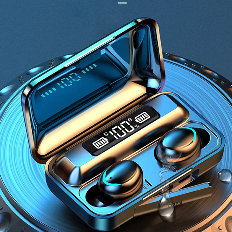 Top Seller Earphone F9-5 V5.0 TWS Earbuds LED Display Power Bank Headphones Headset Microphone Wireless
