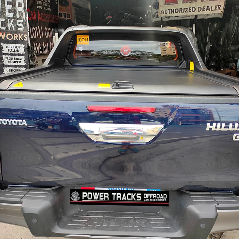 truck bed pickup roller shutter lid electric retractable tonneau cover for hilux rocco revo vigo gun125 hiace conquest