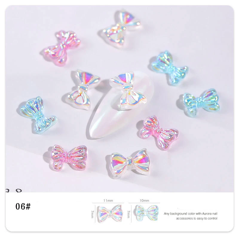 
3D INS Japanese Colorful Butterfly Bear Nail Art Decorations DIY Nail Butterfly Decals 