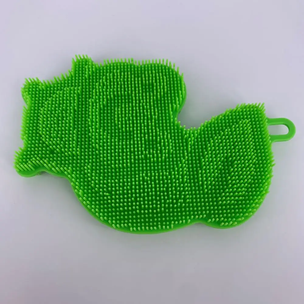Frog Shape Green Multi-purpose Durable Silicone Dishwashing Brush For Kitchen Utensils
