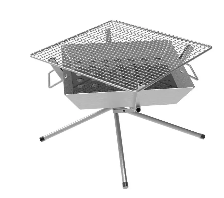 Outdoor Grill Stainless Steel Barbecue Camping Bbq Grill With Detachable Barbecue Mesh Frames