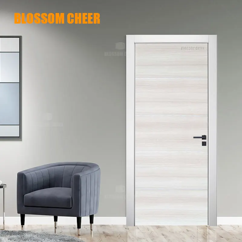 Modern Solid Swing French Design Porta Porte Intrieure Pologne En Bois MDF White Melamine Wooden Interior Internal Room Doors
