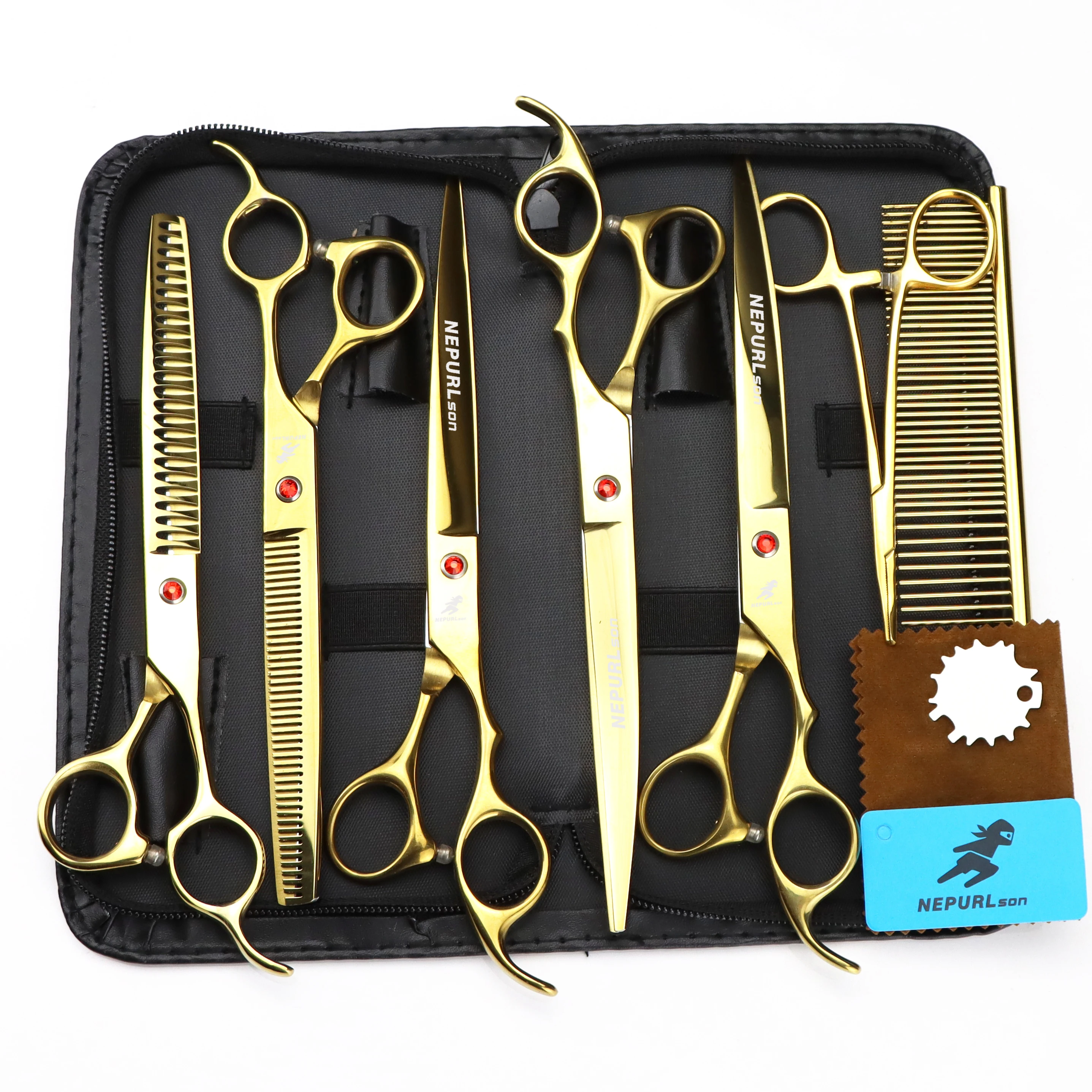 Sell Well 8.0 inch  GS 01 Dog Beauty 1set of 5 scissors Pet Grooming Scissors