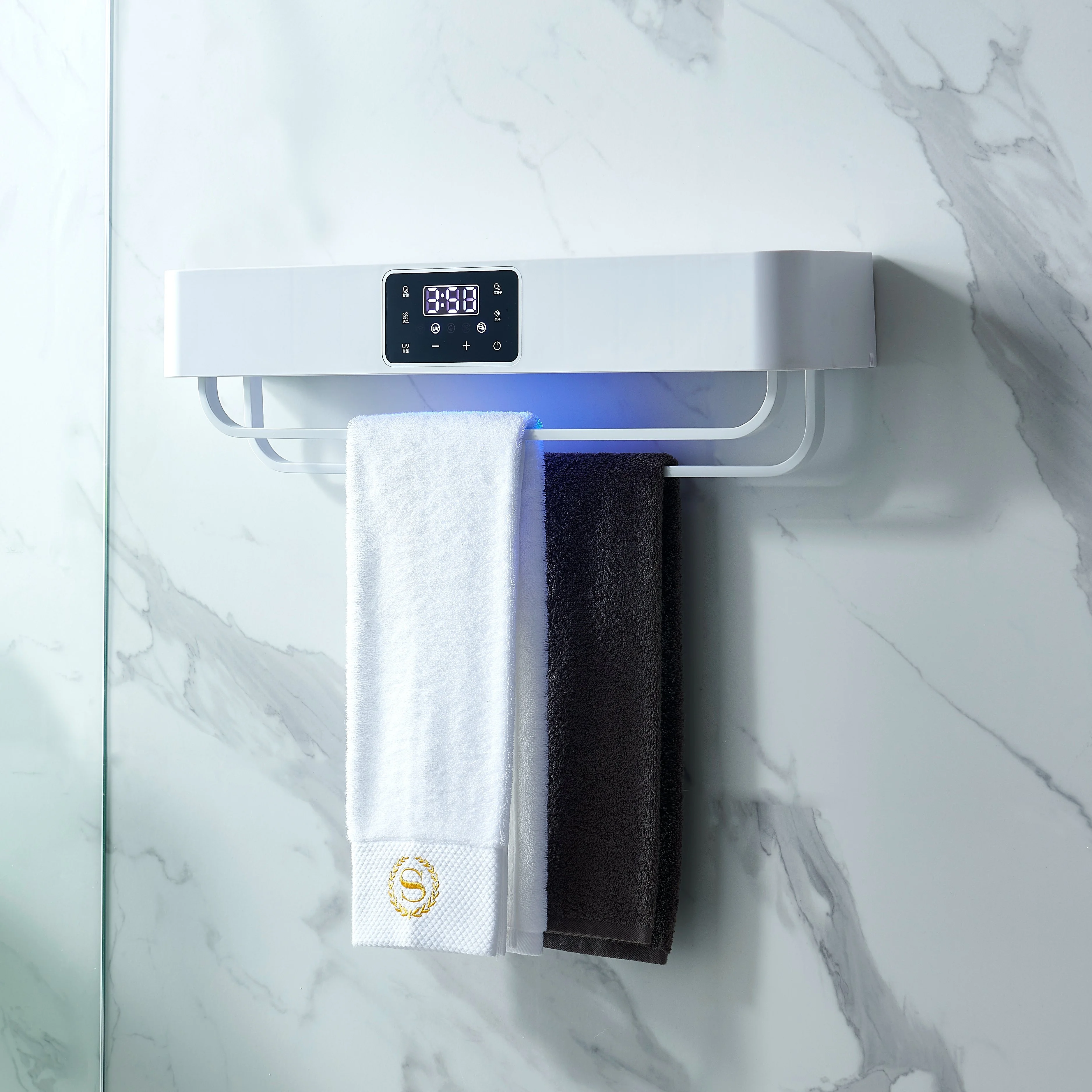 Smart Warmer Electric Towel Racks Hanger Bathroom Rack Towel Warmer Wall Mounted Shelf UV Towel Dryer