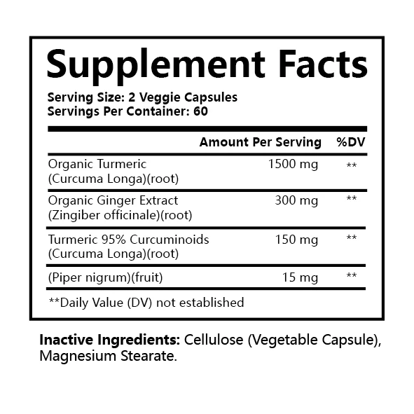 OEM ODM GMP Factory Health Supplement Curcumin Extract Capsules 95 Nano Turmeric Curcumin Ginger Bioperine Capsules